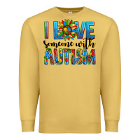 Antique Gold ı love someone with autism Premium Sweatshirt - AdoDesignShop