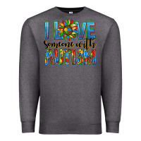 Charcoal Heather ı love someone with autism Premium Sweatshirt - AdoDesignShop