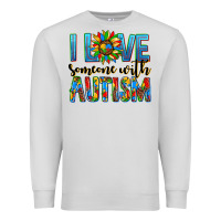 Dove Grey ı love someone with autism Premium Sweatshirt - AdoDesignShop