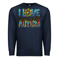 Navy ı love someone with autism Premium Sweatshirt - AdoDesignShop