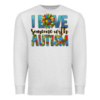 Oatmeal Heather ı love someone with autism Premium Sweatshirt - AdoDesignShop