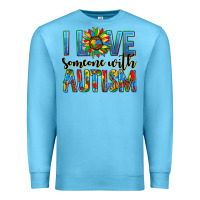 Ocean Blue ı love someone with autism Premium Sweatshirt - AdoDesignShop