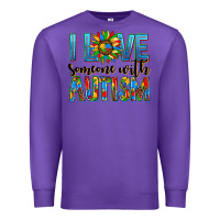 Purple ı love someone with autism Premium Sweatshirt - AdoDesignShop