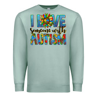 Seafoam ı love someone with autism Premium Sweatshirt - AdoDesignShop