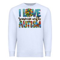 White ı love someone with autism Premium Sweatshirt - AdoDesignShop