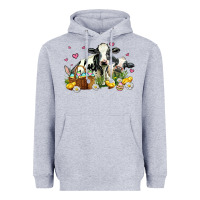 Heather Grey easter cows with chicks Heavyweight Hoodie - AdoDesignShop