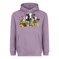 Lavender easter cows with chicks Heavyweight Hoodie - AdoDesignShop