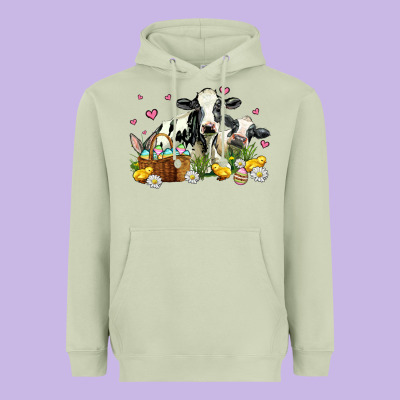 Easter Cows With Chicks Heavyweight Hoodie Designed By Adodesignshop