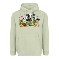 Matcha easter cows with chicks Heavyweight Hoodie - AdoDesignShop