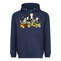 Navy easter cows with chicks Heavyweight Hoodie - AdoDesignShop