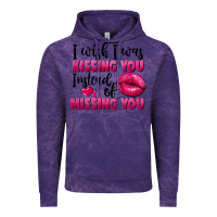 Cloud Purple I wish i was kissing you instead of missing you Vintage Hoodie - FaDigitalArtStudio