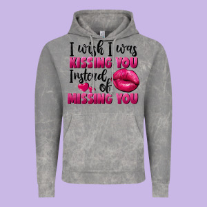 I Wish I Was Kissing You Instead Of Missing You Vintage Hoodie Designed By Fadigitalartstudio