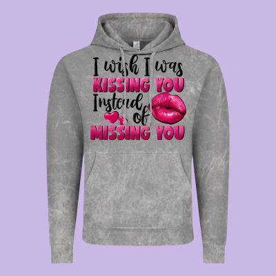I Wish I Was Kissing You Instead Of Missing You Vintage Hoodie Designed By Fadigitalartstudio