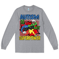 Heather Grey Autism is my superpower Autism Awareness Day Long Sleeve Tee - FaDigitalArtStudio