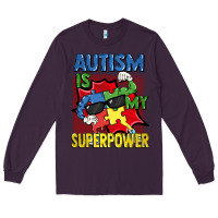 Plum Autism is my superpower Autism Awareness Day Long Sleeve Tee - FaDigitalArtStudio