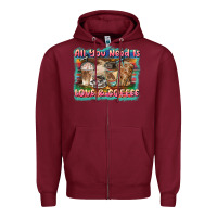 Burgundy all you need is love & coffee Zipper Hoodie - BarkalooDesign