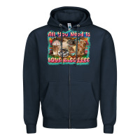 Navy all you need is love & coffee Zipper Hoodie - BarkalooDesign