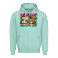 Seafoam all you need is love & coffee Zipper Hoodie - BarkalooDesign