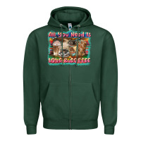 Sports Green all you need is love & coffee Zipper Hoodie - BarkalooDesign