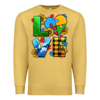 Antique Gold love with heart sunflower Premium Sweatshirt - AdoDesignShop