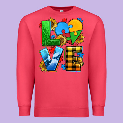 Love With Heart Sunflower Premium Sweatshirt Designed By Adodesignshop
