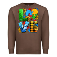 Chestnut love with heart sunflower Premium Sweatshirt - AdoDesignShop