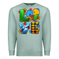 Seafoam love with heart sunflower Premium Sweatshirt - AdoDesignShop