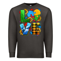 Smoke love with heart sunflower Premium Sweatshirt - AdoDesignShop