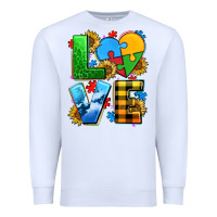 White love with heart sunflower Premium Sweatshirt - AdoDesignShop
