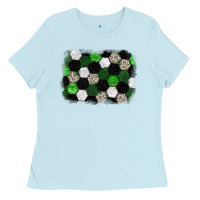 Baby Blue Soccer leopard glitter background Ladies Tee - HowdyJamesFarm