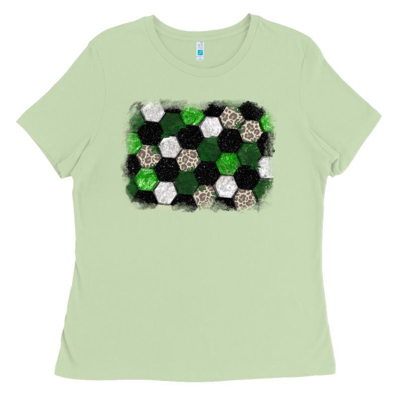Soccer Leopard Glitter Background Ladies Tee by HowdyJamesFarm | Teevron