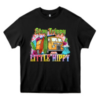 Black stay trippy little hippy Heavy Core Tee - NancyCooperArtShop