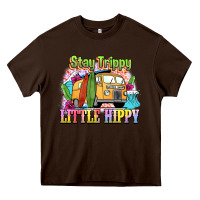 Chocolate Brown stay trippy little hippy Heavy Core Tee - NancyCooperArtShop