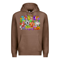 Chestnut Spooky Vibes Ghost Premium Hoodie - CowhideDigitalArt