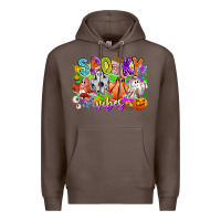 Coffee Spooky Vibes Ghost Premium Hoodie - CowhideDigitalArt