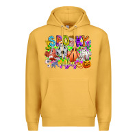 Mustard Spooky Vibes Ghost Premium Hoodie - CowhideDigitalArt