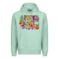 Seafoam Spooky Vibes Ghost Premium Hoodie - CowhideDigitalArt
