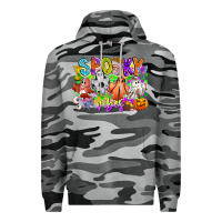 Slate Camo Spooky Vibes Ghost Premium Hoodie - CowhideDigitalArt
