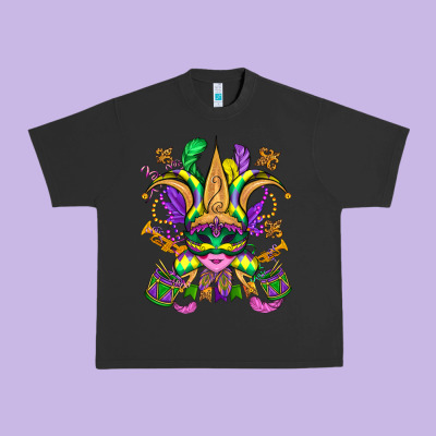Mardi Gras Mask Urban Heavy Tee Designed By Oliviacreatesart