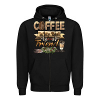 Black coffee is my best friend Zipper Hoodie - BarkalooDesign