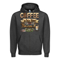 Charcoal Heather coffee is my best friend Zipper Hoodie - BarkalooDesign