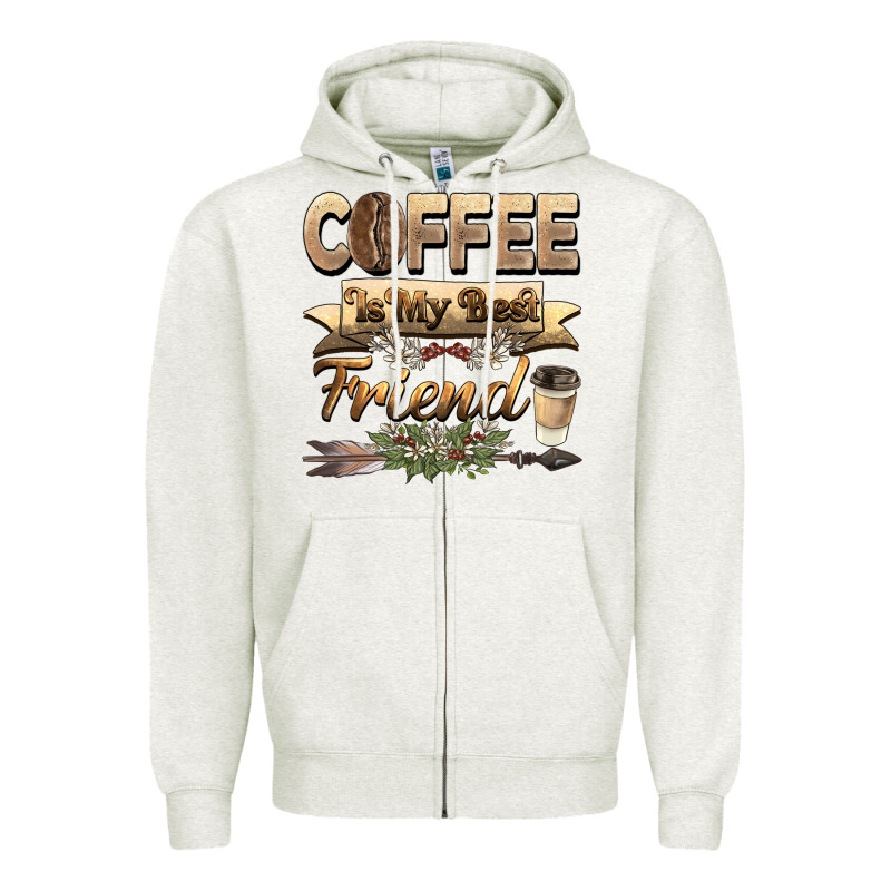 Coffee Is My Best Friend Zipper Hoodie by BarkalooDesign | Teevron