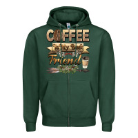 Sports Green coffee is my best friend Zipper Hoodie - BarkalooDesign