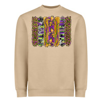 Mardi Gras Fleur De Lis Cowhide Serape Leopard Glitter Brushstrokes Heavyweight Sweatshirt | Teevron