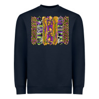 Navy mardi gras fleur de lis cowhide serape leopard glitter brushstrokes Heavyweight Sweatshirt - Artiststas