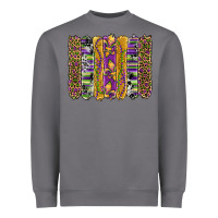 Storm mardi gras fleur de lis cowhide serape leopard glitter brushstrokes Heavyweight Sweatshirt - Artiststas
