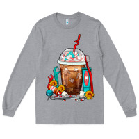 Heather Grey Dentist Frappe Coffee Long Sleeve Tee - FaDigitalArtStudio