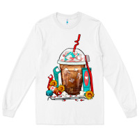 White Dentist Frappe Coffee Long Sleeve Tee - FaDigitalArtStudio