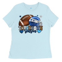 Baby Blue Touchdown season American Football blue team color Ladies Tee - HowdyJamesFarm