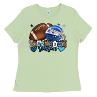 Matcha Touchdown season American Football blue team color Ladies Tee - HowdyJamesFarm